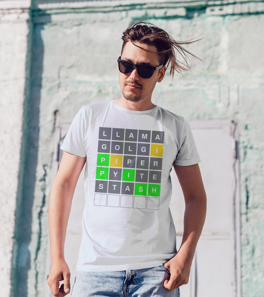 Llama Golgi Piper Pyite Stash Phish Wordle T-Shirt