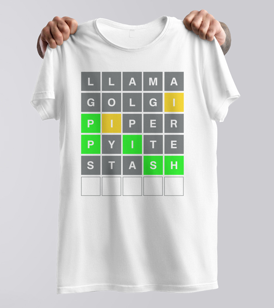 Llama Golgi Piper Pyite Stash Phish Wordle T-Shirt