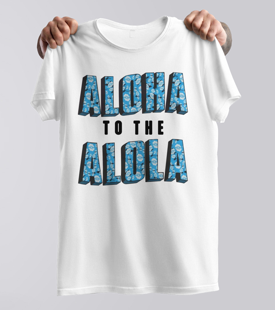 Aloha To The Alola Pokémon Pattern Typography T-Shirt