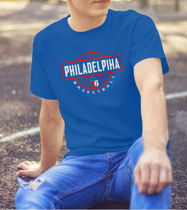 Philadelphia 76 Basketball Fan Jersey Blue Red T-Shirt