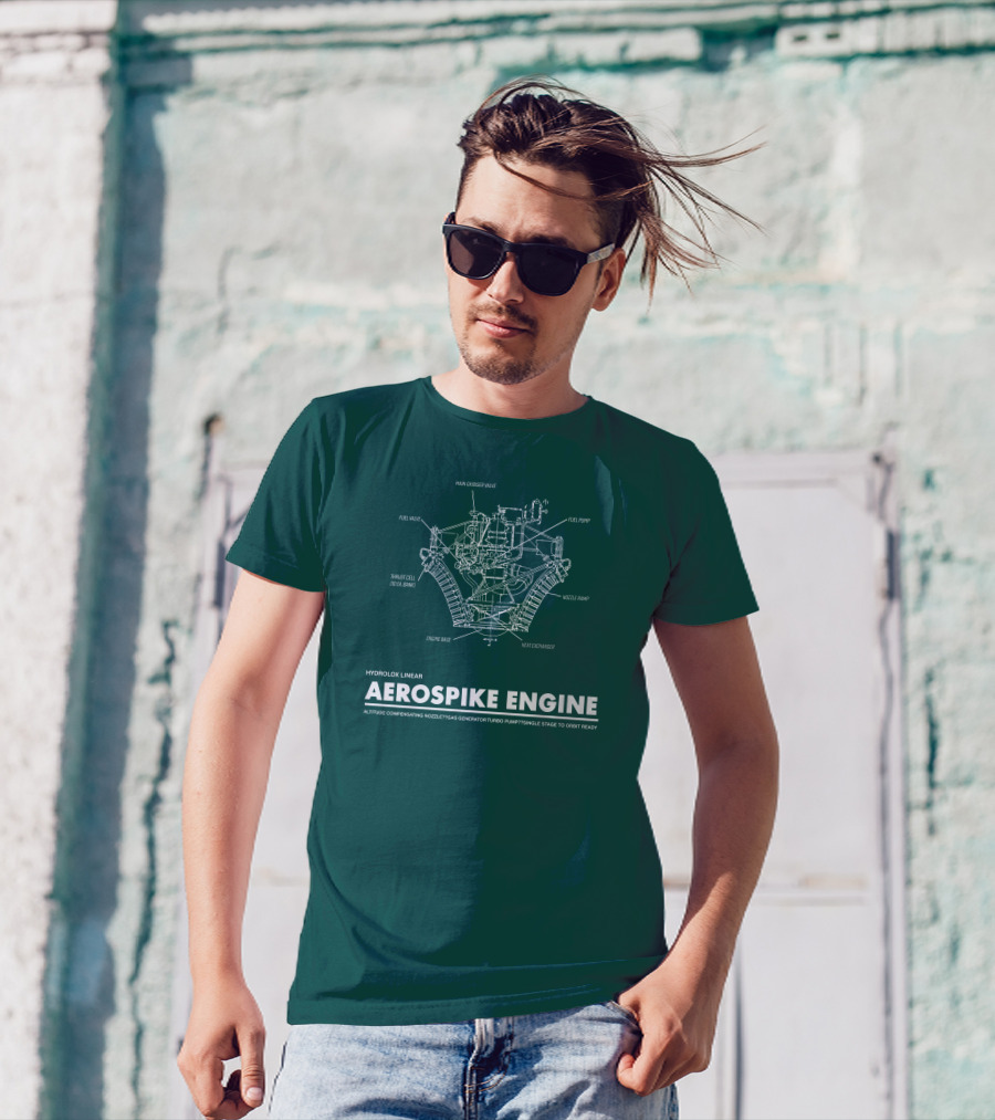 Hydrolox Linear Aerospike Engine Diagram Altitude Compensating Nozzle Turbo Pump T-Shirt