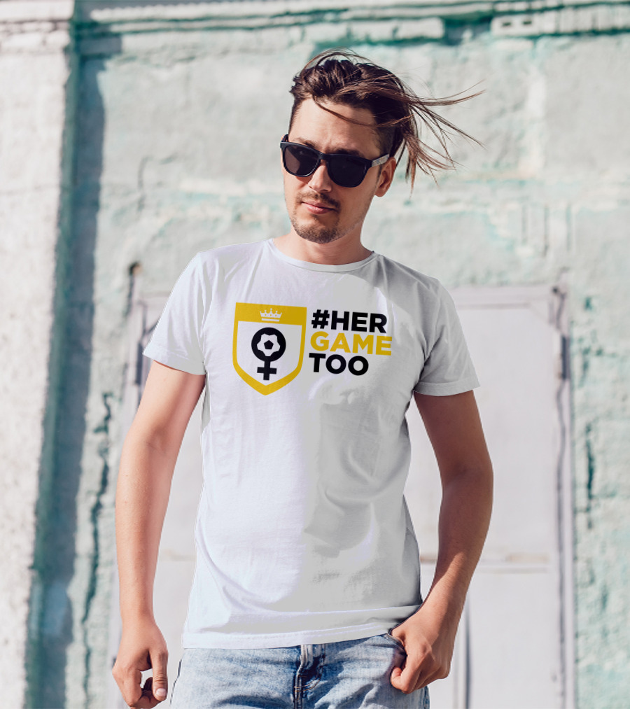 Her Game Too Soccer Symbol Empowerment T-Shirt