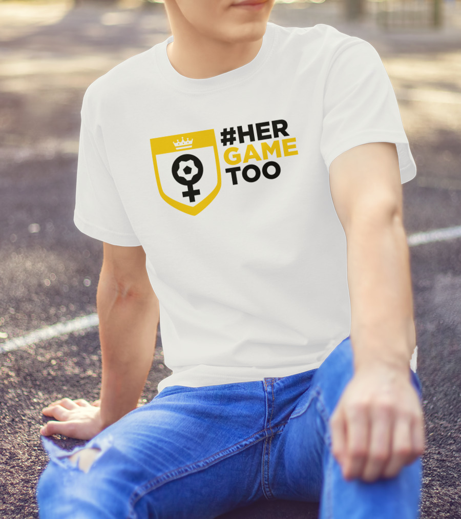 Her Game Too Soccer Symbol Empowerment T-Shirt