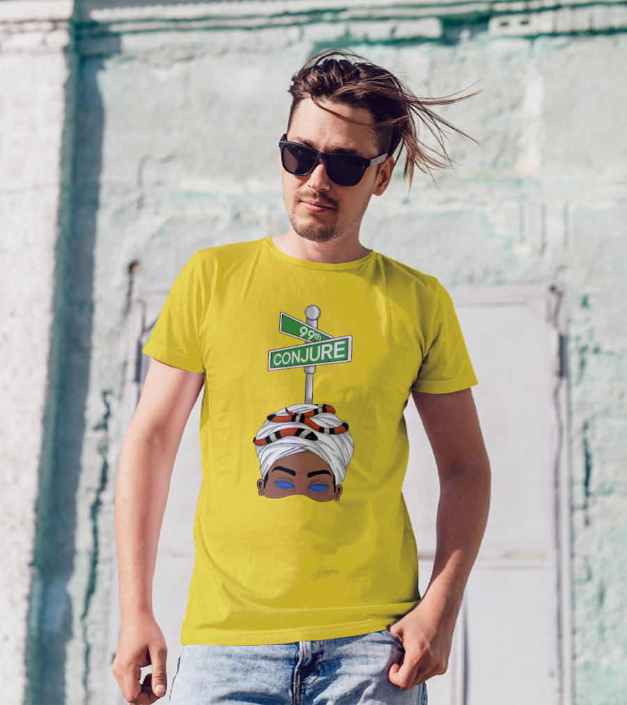 99Th Conjure Street Sign With Snake And Headwrap T-Shirt