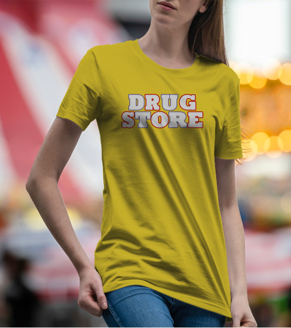 DRUG STORE Bold Retro Text T-Shirt