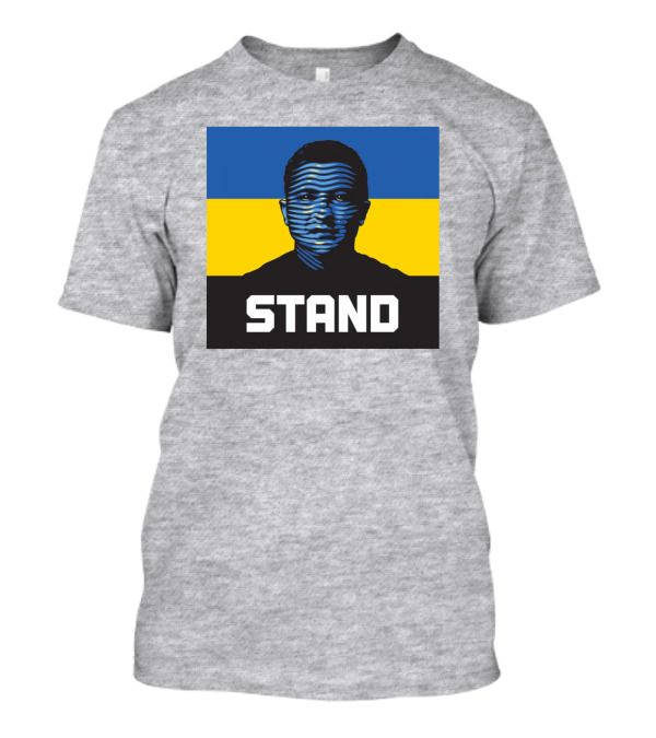 Morneaults Stand Ukraine Flag Face Lines T-Shirt
