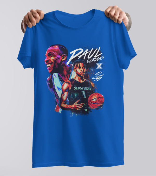 Paul Scruggs Xavier Basketball Number 1 Player Autograph Edition T-Shirt
