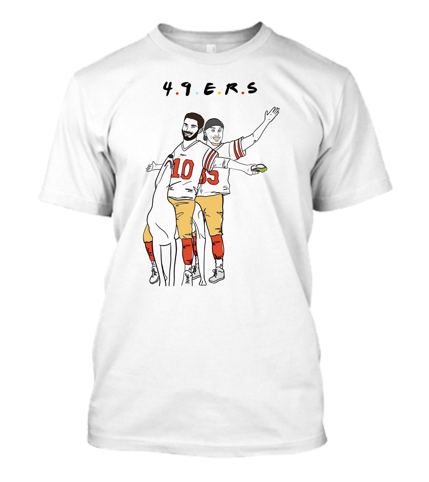 San Francisco 49ers Friends Jimmy Garoppolo Number 10 Football Players Scene With Dog T-Shirt