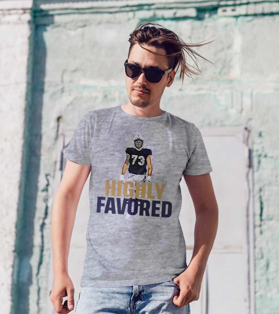 Highly Favored Football Player Number 73 T-Shirt