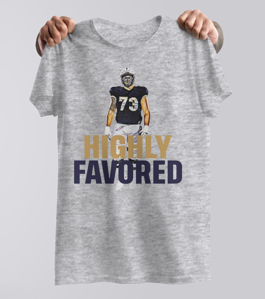 Highly Favored Football Player Number 73 T-Shirt