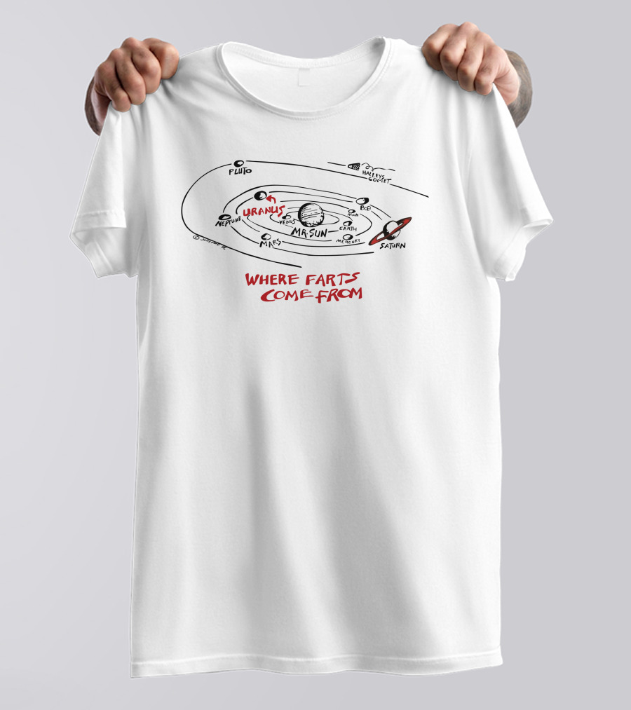 Where Farts Come From Uranus Solar System T-Shirt