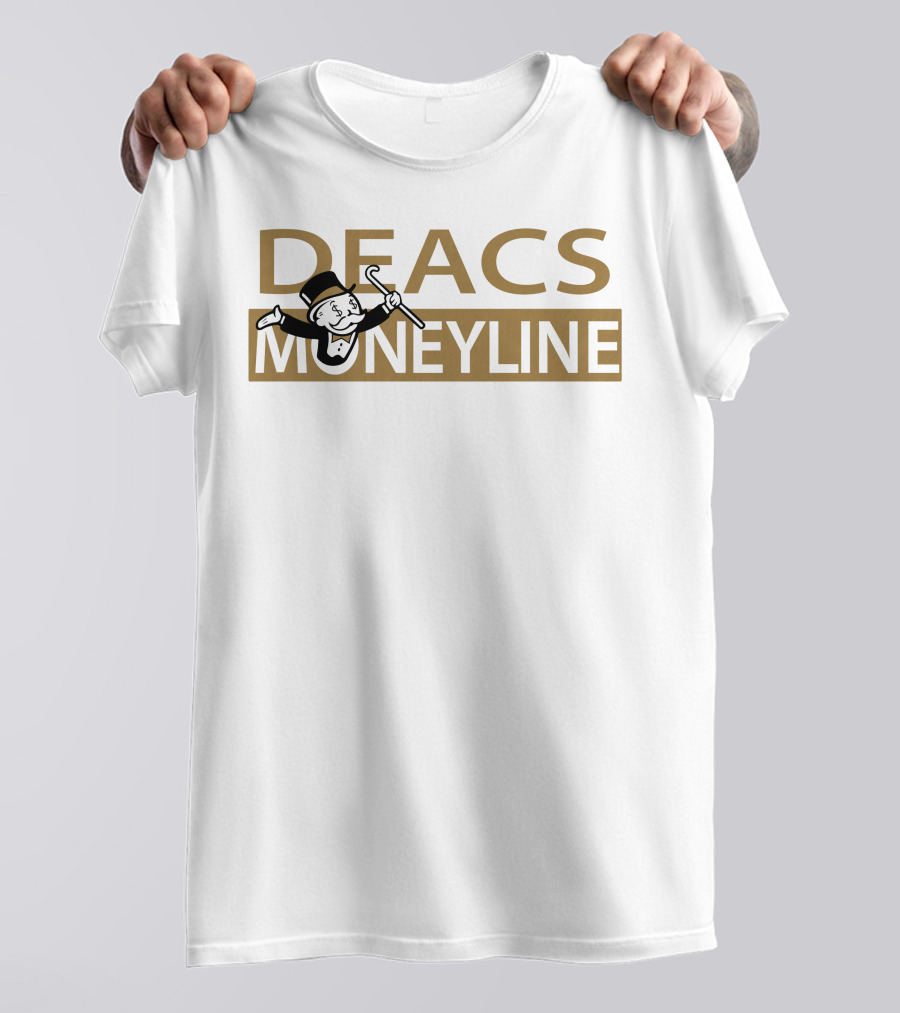 Deacs Moneyline Top Hat Cane Monopoly Character T-Shirt