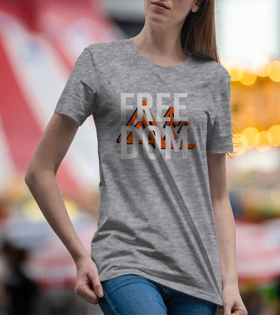 Jim Sterling Free Dom Geometric Triangles Orange Black 3D Effect T-Shirt