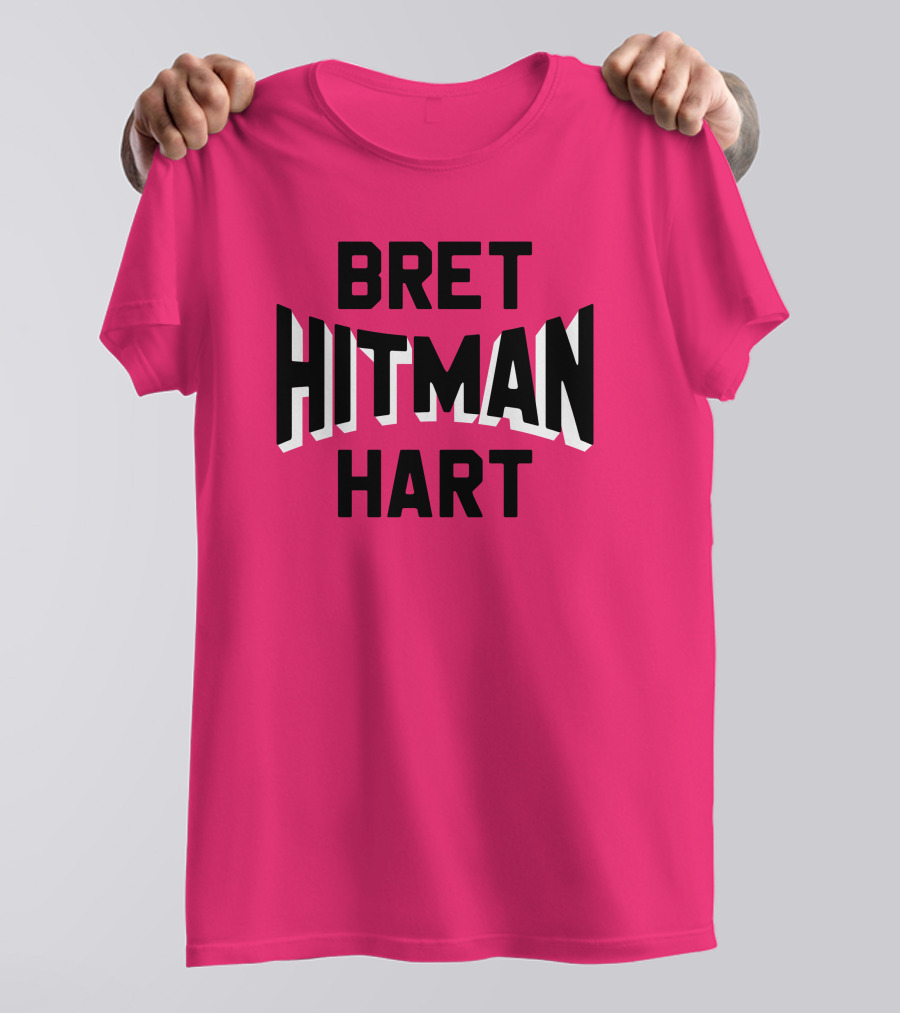 Roots Of Fight Bret Hitman Hart Pink T-Shirt