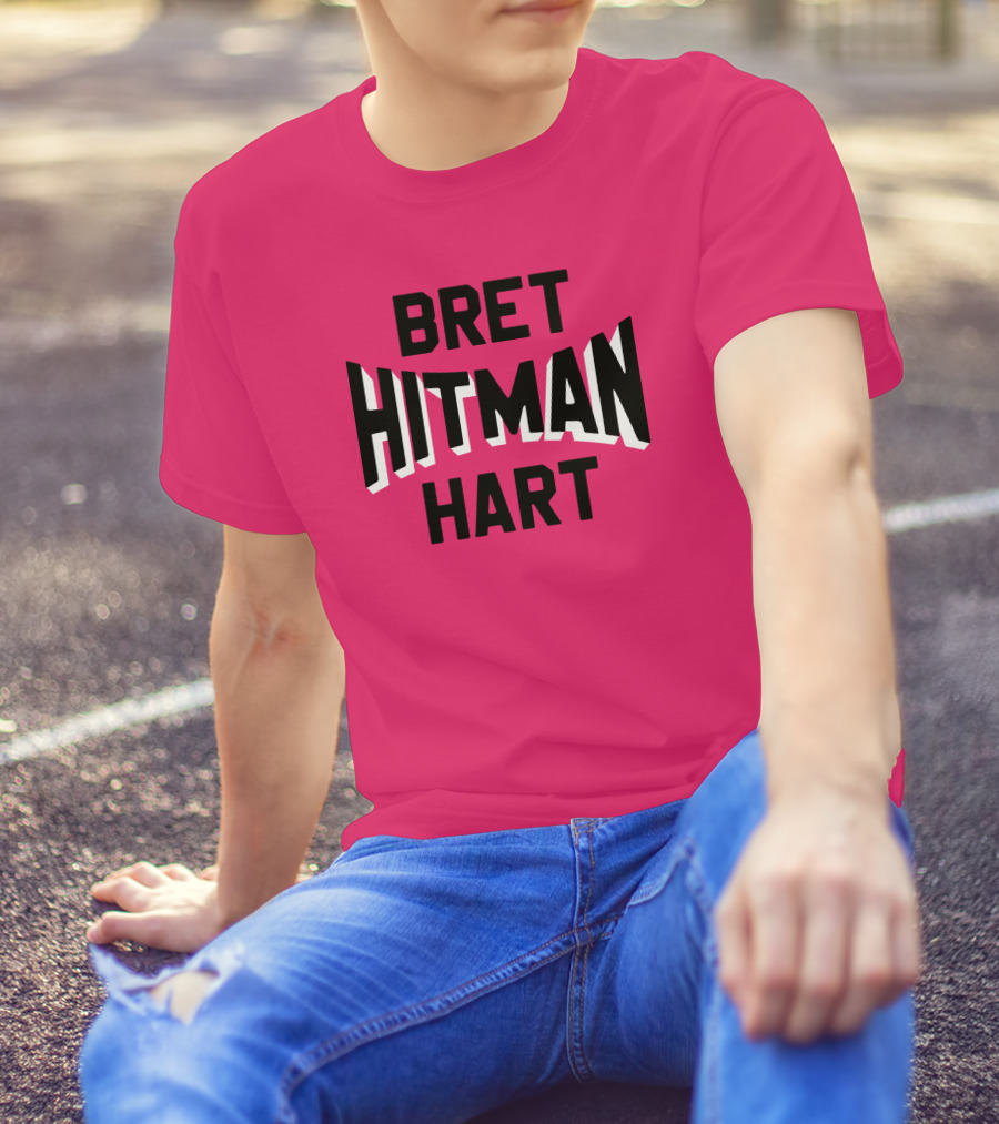 Roots Of Fight Bret Hitman Hart Pink T-Shirt