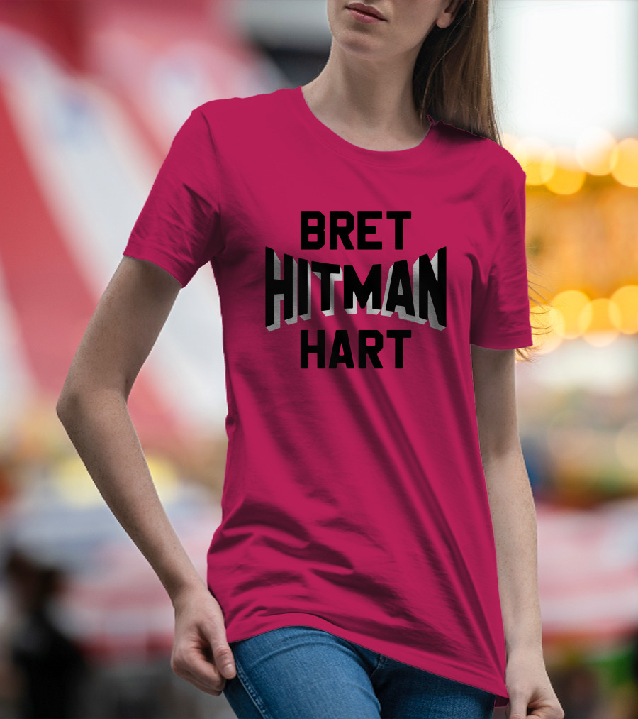 Roots Of Fight Bret Hitman Hart Pink T-Shirt