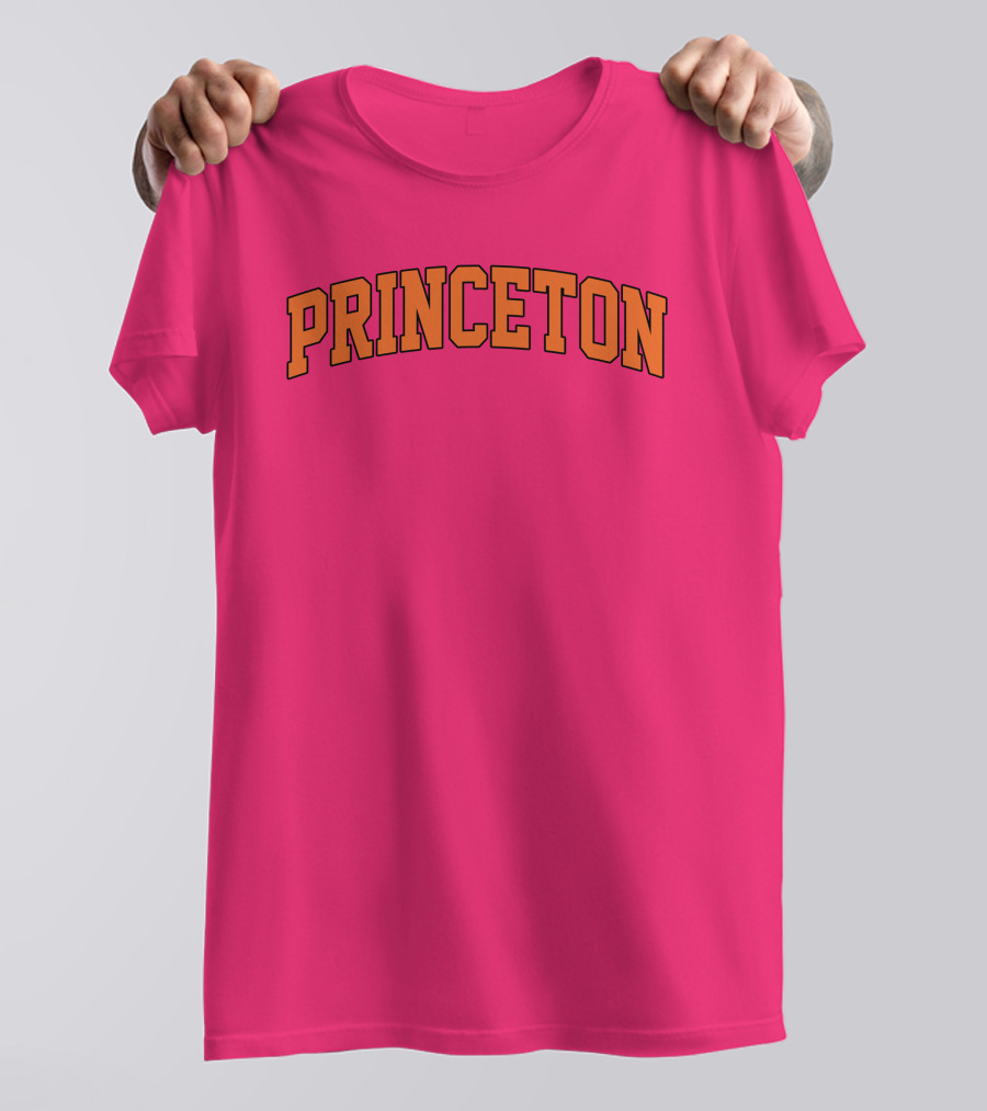 Princeton Arch Style Text Bold Pink Background T-Shirt