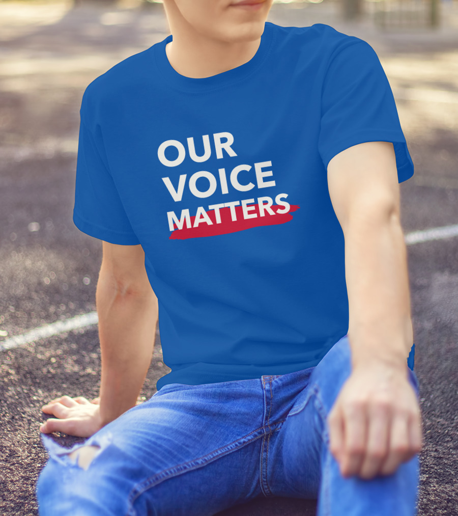 Andrew Cuomo Our Voice Matters Red Brushstroke T-Shirt