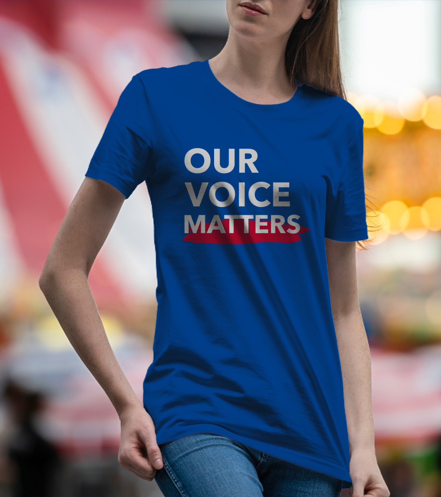 Andrew Cuomo Our Voice Matters Red Brushstroke T-Shirt