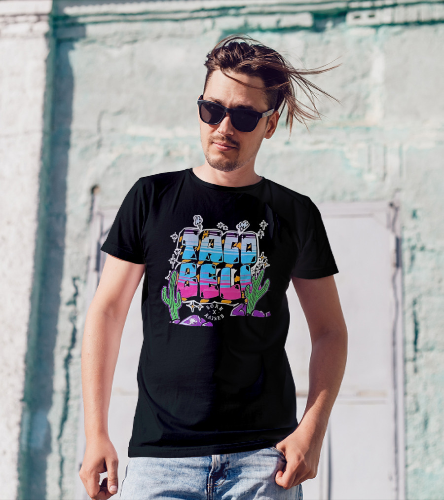Born X Raised Taco Bell Cactus Desert Graphic 60th Anniversary T-Shirt