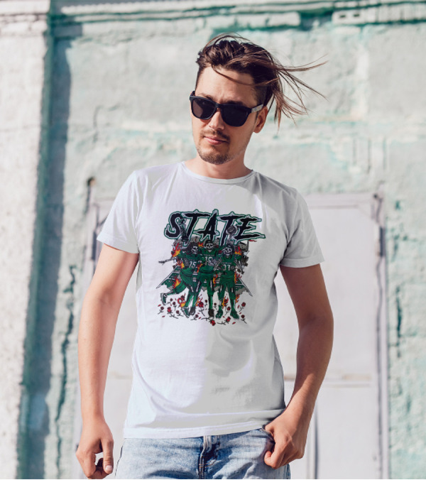 Sana Detroit Michigan State Football Skeletons In Flames T-Shirt