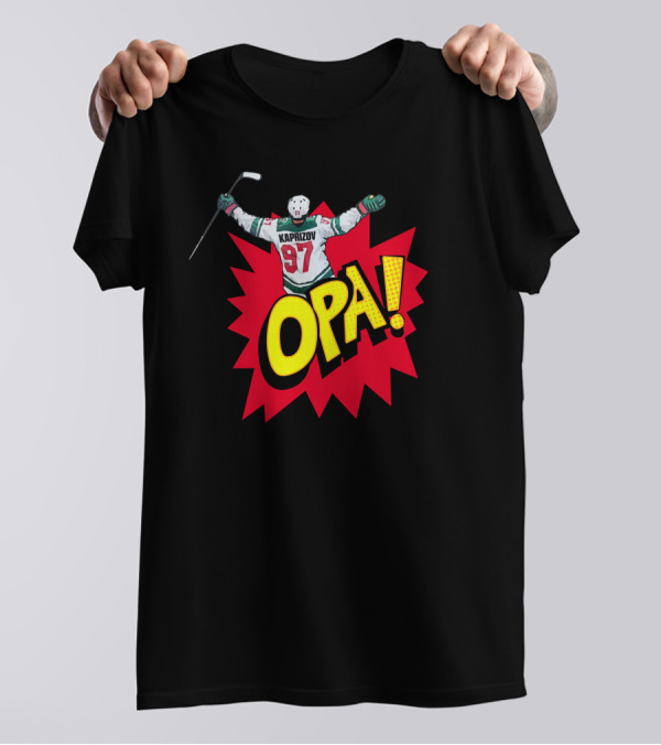 Hockeylodge Store Kirill Kaprizov 97 Opa Explosion T-Shirt
