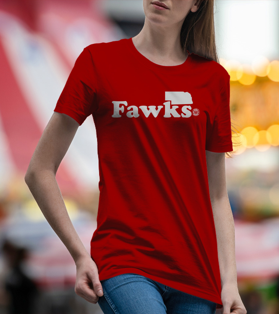 Bbbprinting Fawks Nebraska Outline T-Shirt