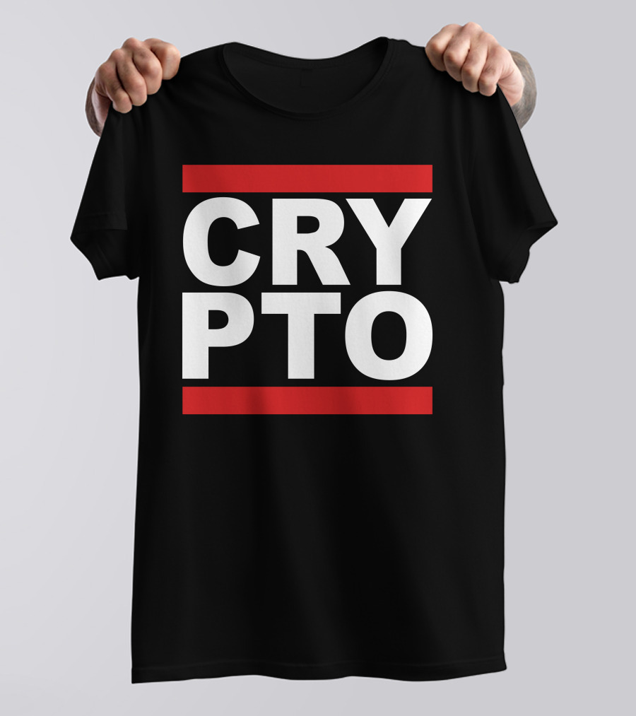 CRYPTO Bold Text Red Accents T-Shirt