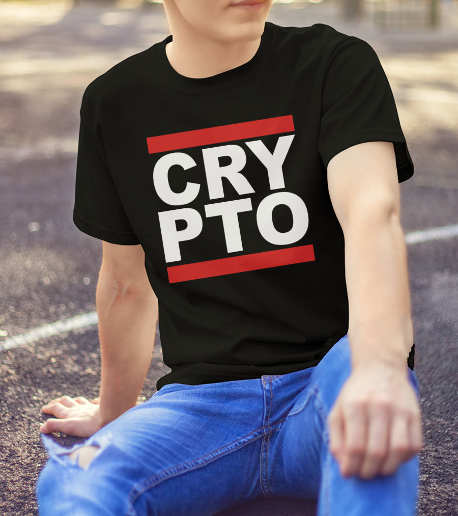 CRYPTO Bold Text Red Accents T-Shirt