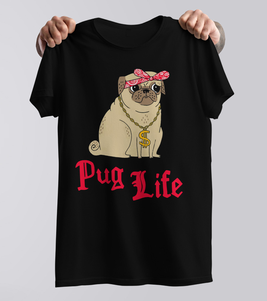 Gemma Correll Pug Life Dollar Sign Chain Bandana T-Shirt