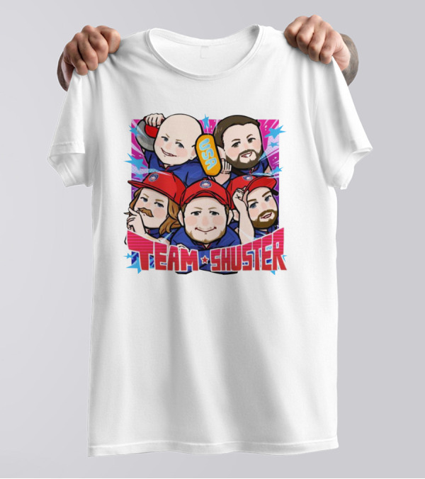 Lawlor's Custom Sportswear Team Shuster USA Cartoon Characters T-Shirt