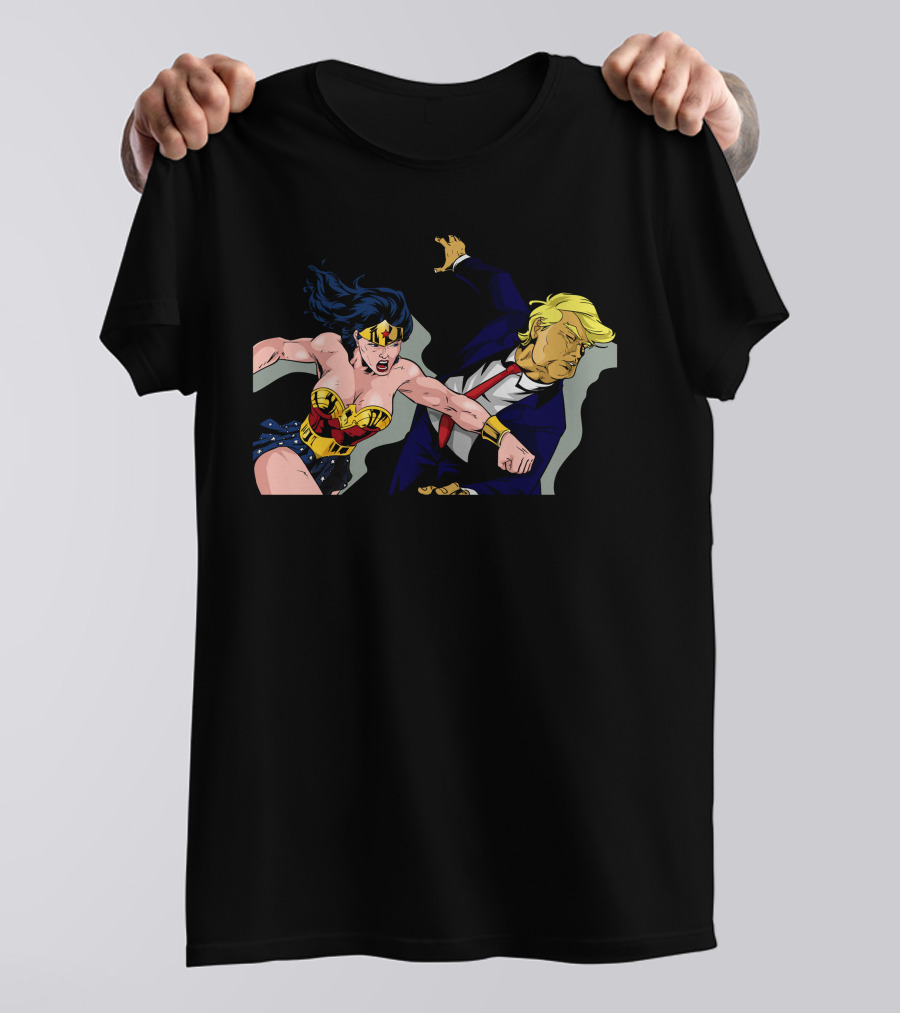 Wonder Woman Punching Donald Trump T-Shirt