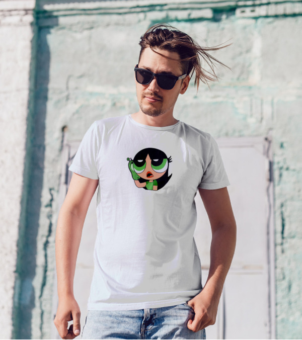 The Powerpuff Girls Buttercup Talking To Broccoli Phone Animation T-Shirt