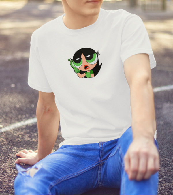 The Powerpuff Girls Buttercup Talking To Broccoli Phone Animation T-Shirt