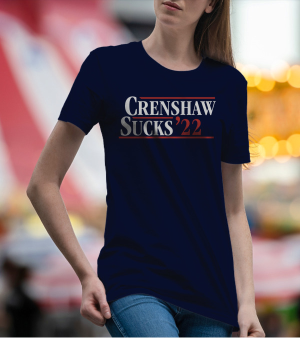 Crenshaw Sucks '22 Bold Statement Navy Blue T-Shirt