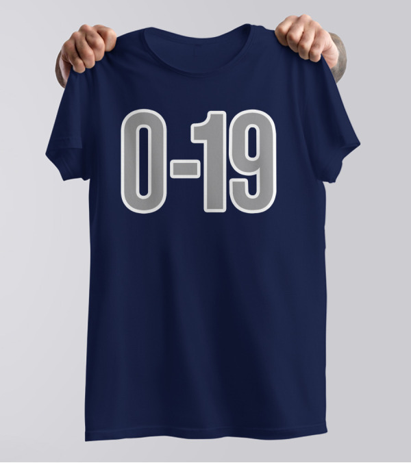 Casual Hoya Celebrate Georgetown's Record 0 19 Navy Blue T-Shirt
