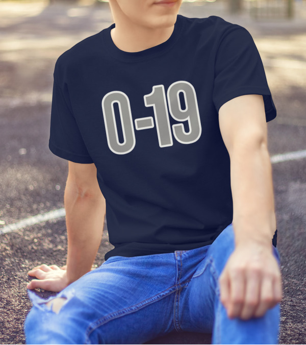 Casual Hoya Celebrate Georgetown's Record 0 19 Navy Blue T-Shirt