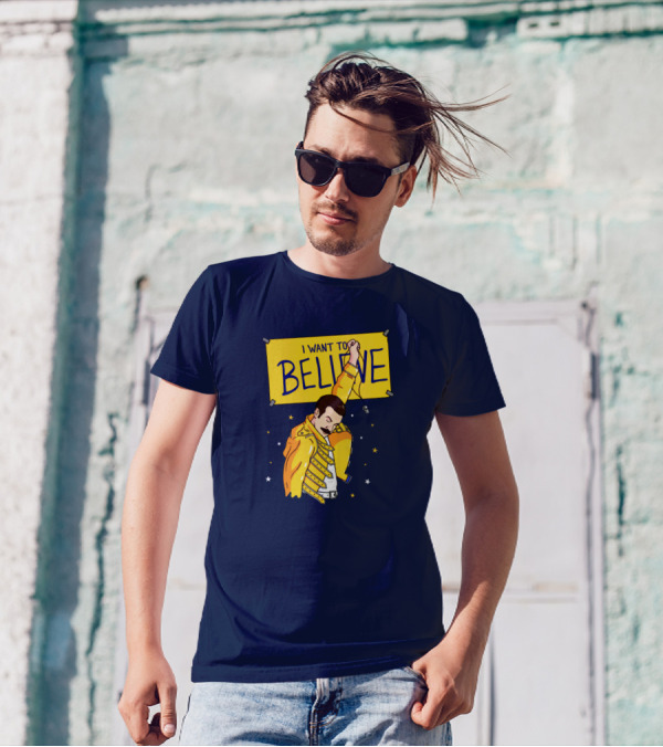 Lauroslin I Want To Believe Freddie Parody Optimistic Coach T-Shirt