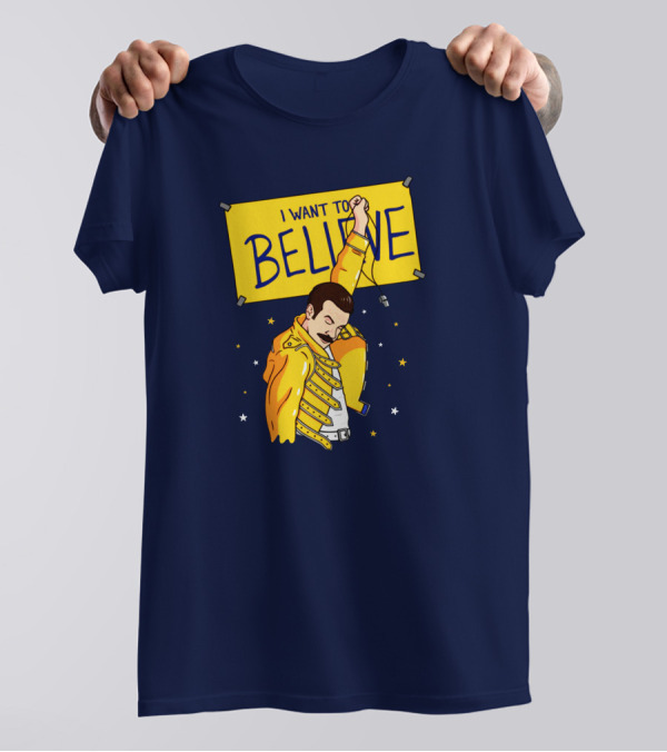 Lauroslin I Want To Believe Freddie Parody Optimistic Coach T-Shirt