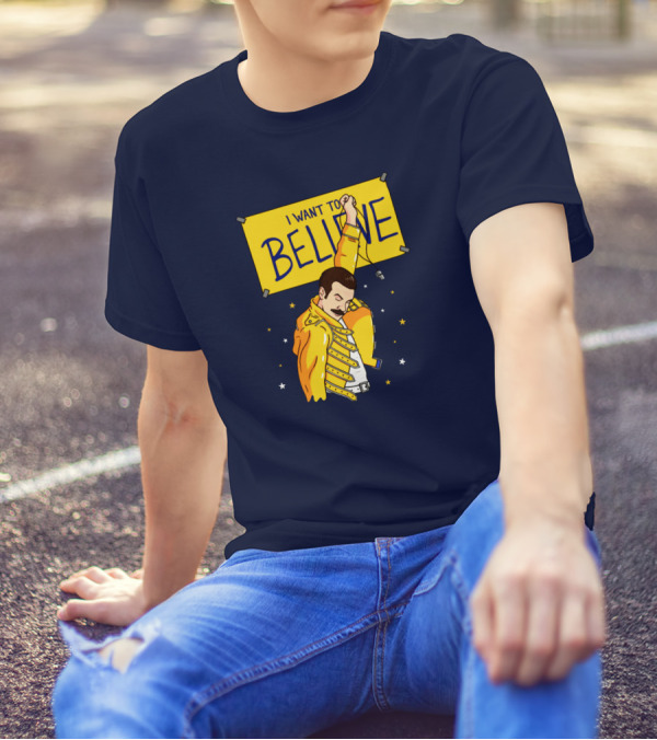 Lauroslin I Want To Believe Freddie Parody Optimistic Coach T-Shirt