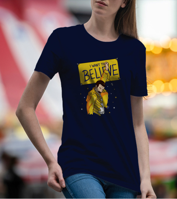 Lauroslin I Want To Believe Freddie Parody Optimistic Coach T-Shirt