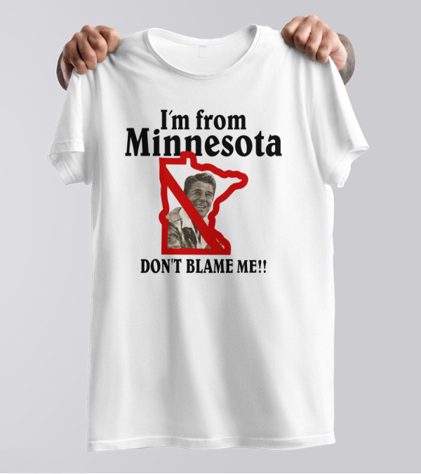 5Starvintage I'm From Minnesota Don't Blame Me Map Outline T-Shirt