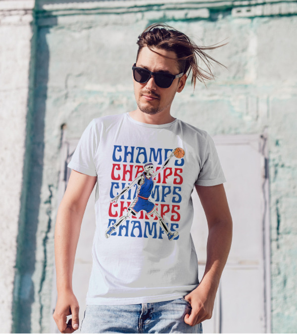 Merch Skeleton Basketball Champs T-Shirt