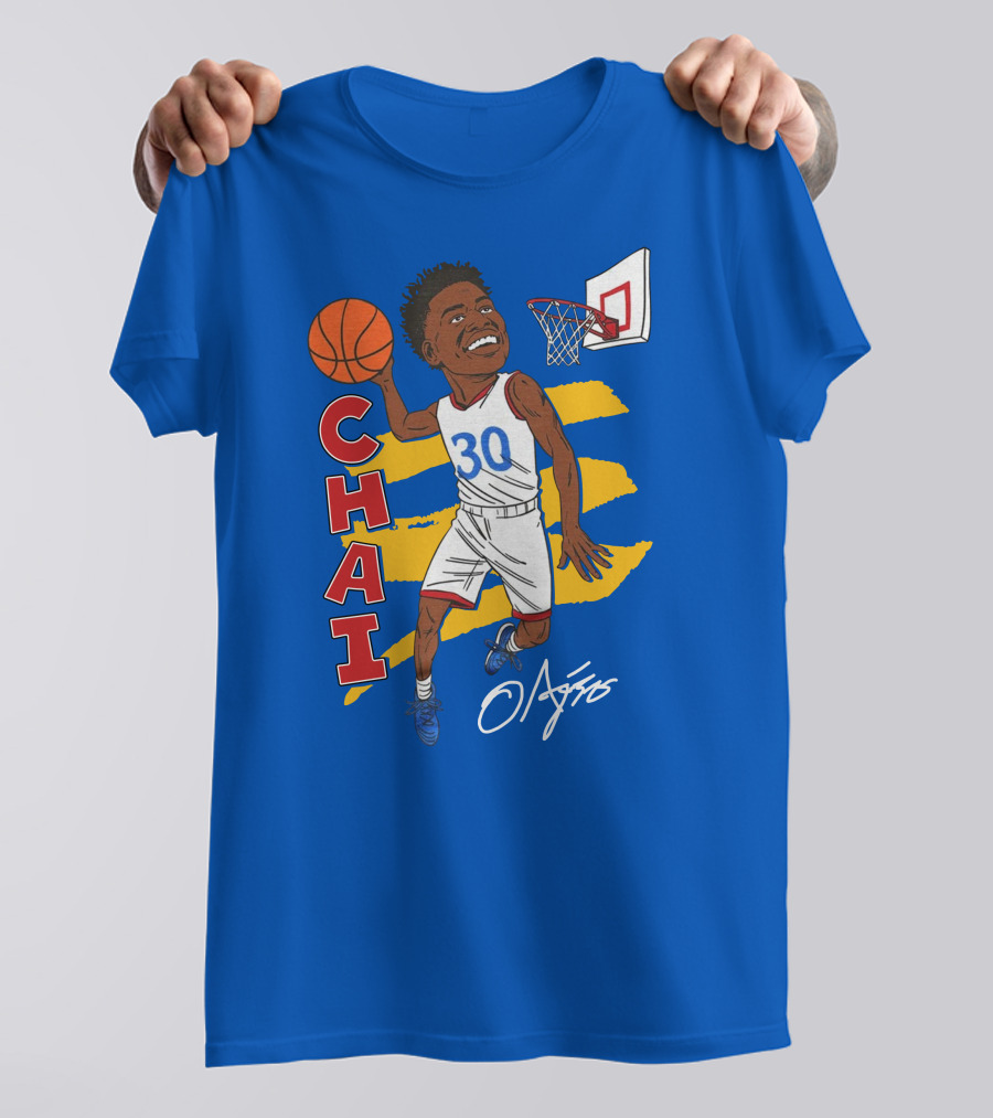 Ochai Agbaji Basketball Illustration 30 Chai Charliehustle Store T-Shirt