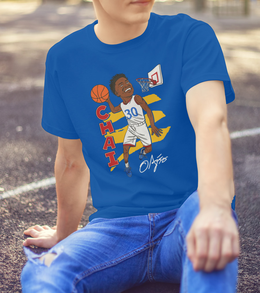 Ochai Agbaji Basketball Illustration 30 Chai Charliehustle Store T-Shirt