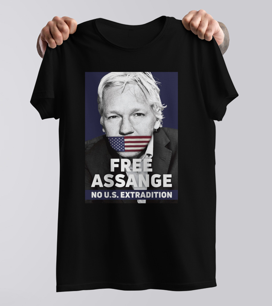 Free Assange No U.S. Extradition American Flag Silence T-Shirt