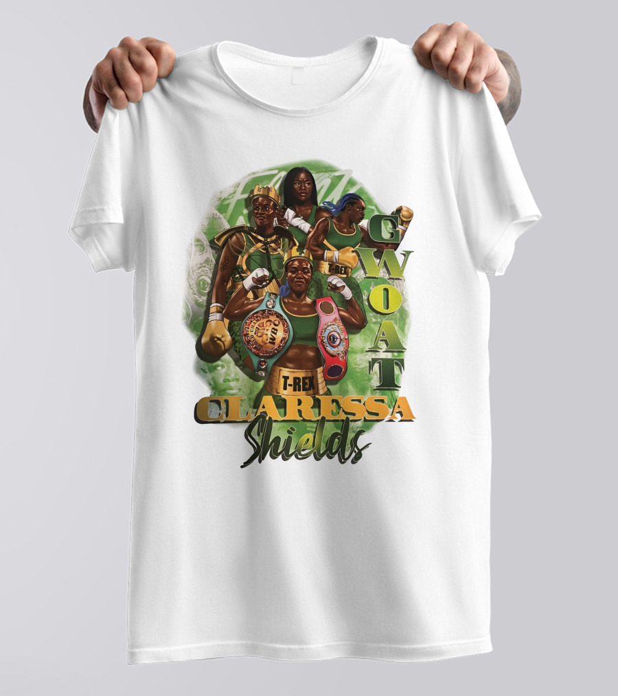 Claressa Shields GWOAT T-Rex Boxing Champion T-Shirt