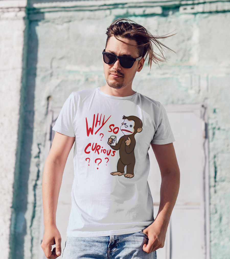 Lucca International Merch Why So Curious Curious George Joker Card T-Shirt