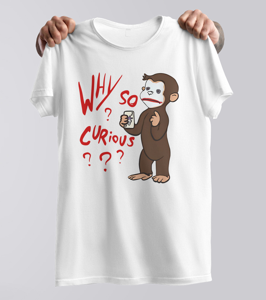 Lucca International Merch Why So Curious Curious George Joker Card T-Shirt