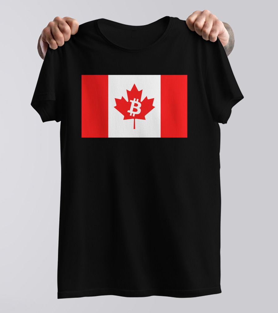 Bitcoin Canada Maple Leaf Flag Red 2 T-Shirt